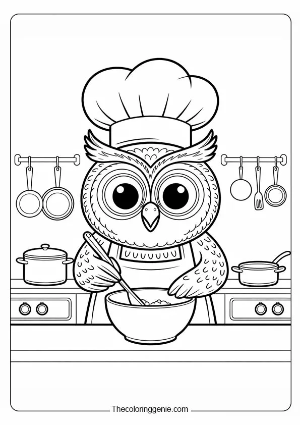 Baking owl color page 20