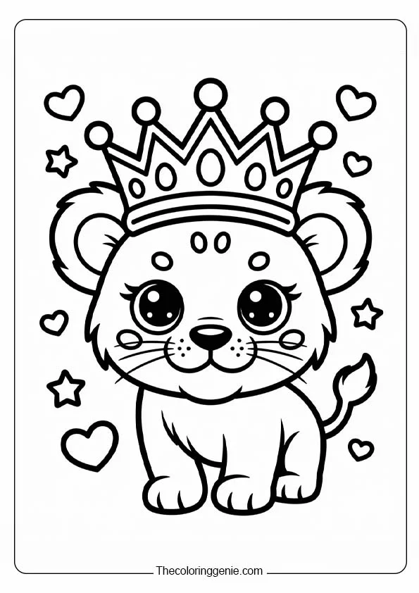 Cute baby lion coloring pages