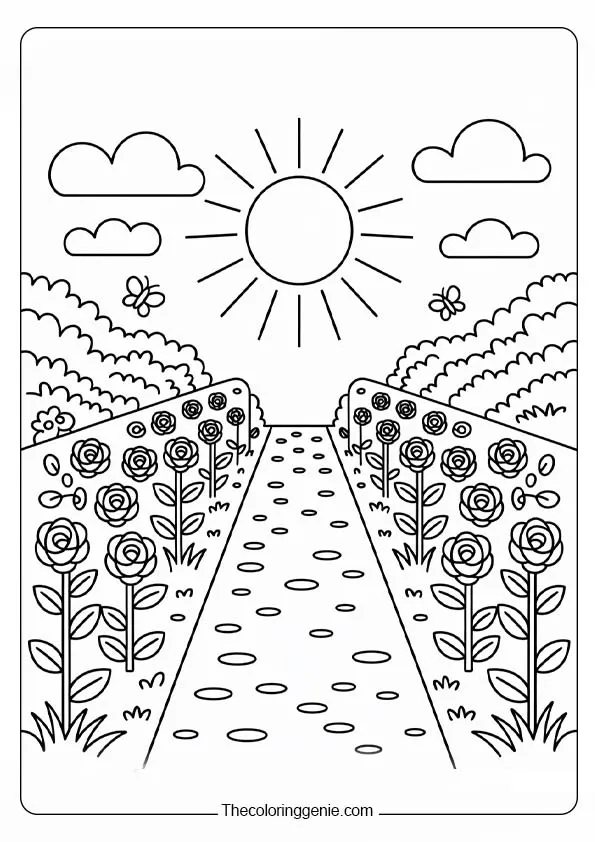 Rose fields coloring page19
