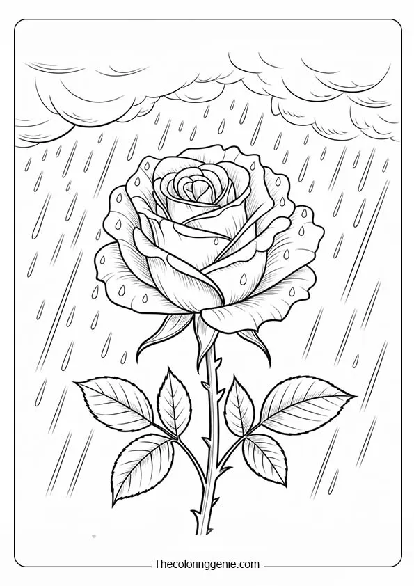 beautiful rose coloring pages for adults 13