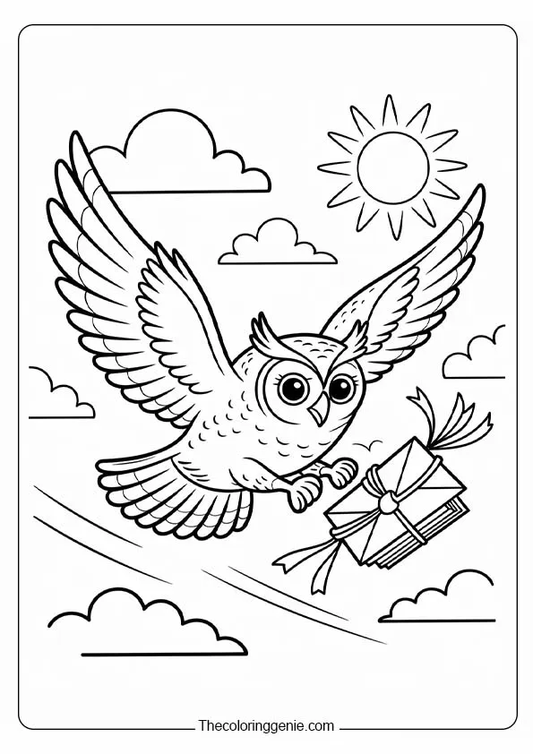 christmas owl coloring page 15