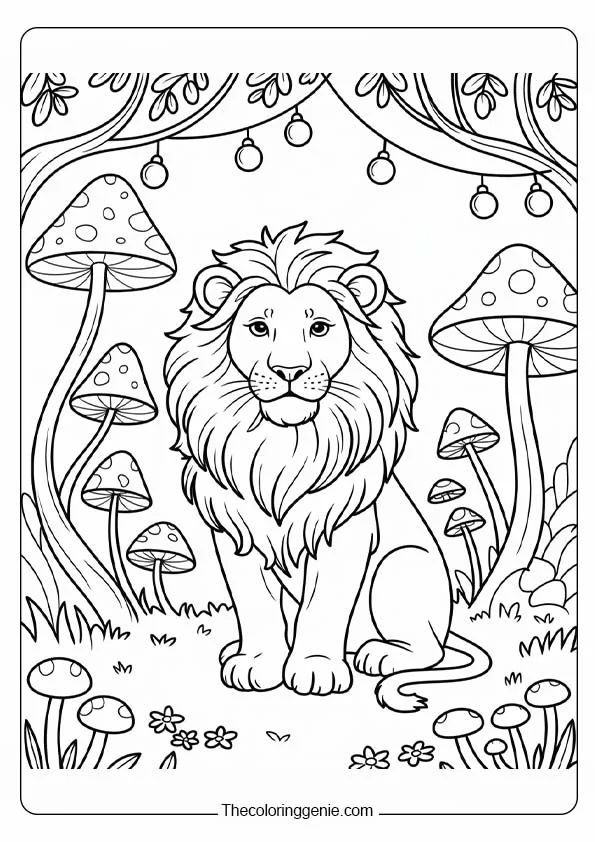 coloring lion pages