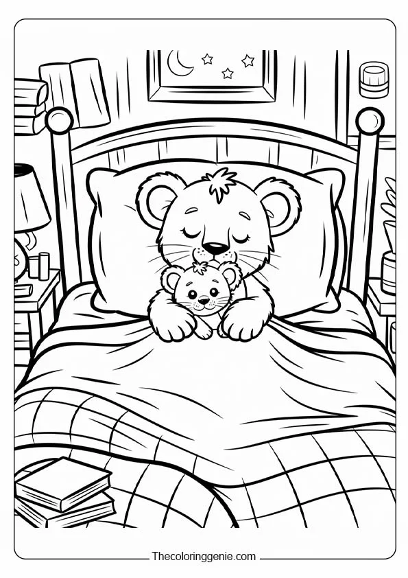 coloring page lion