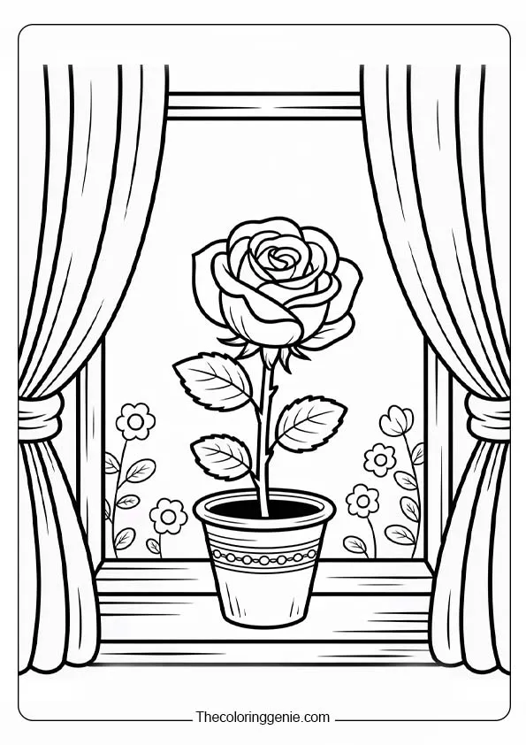 cute rose coloring pages 11