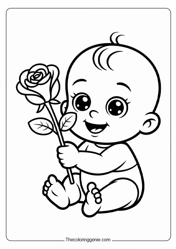 easy cute rose coloring pages 20