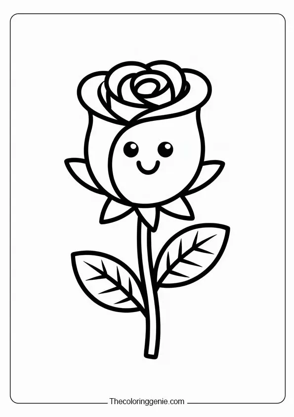 easy rose coloring pages 1