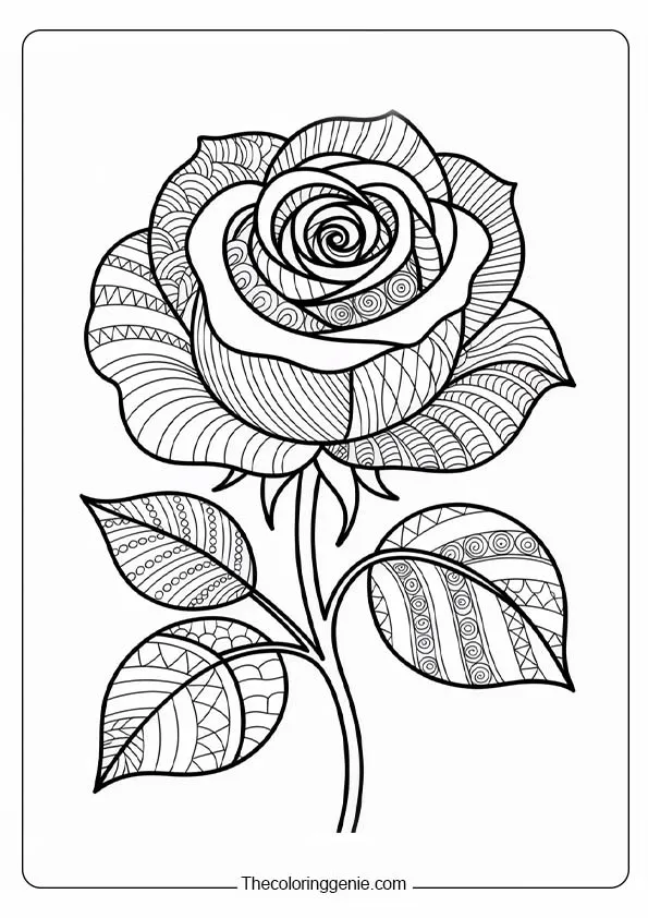 flower mandala coloring pages rose 28