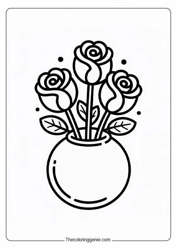 flower rose coloring pages 24