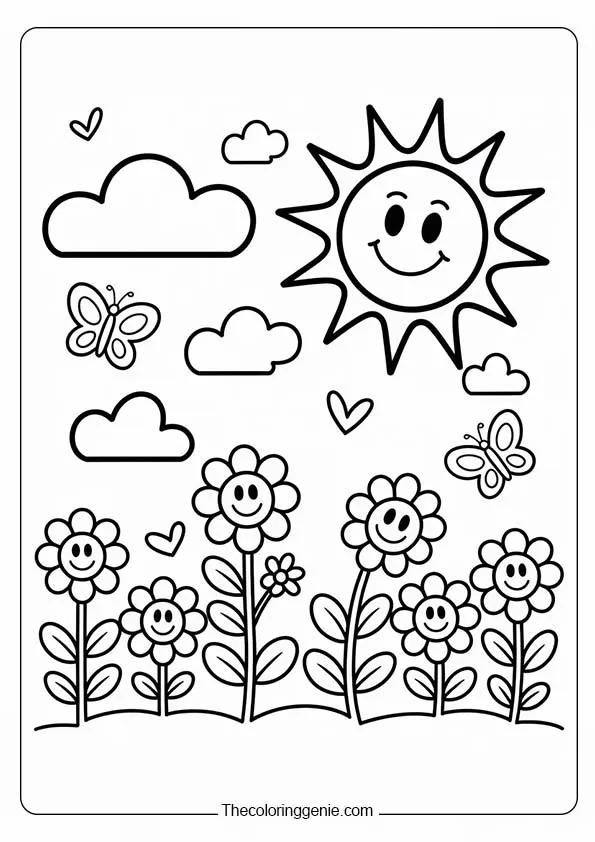free cute spring coloring pages 41
