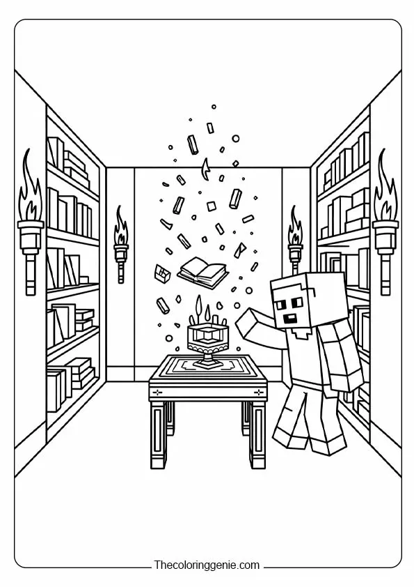 free minecraft coloring page 6