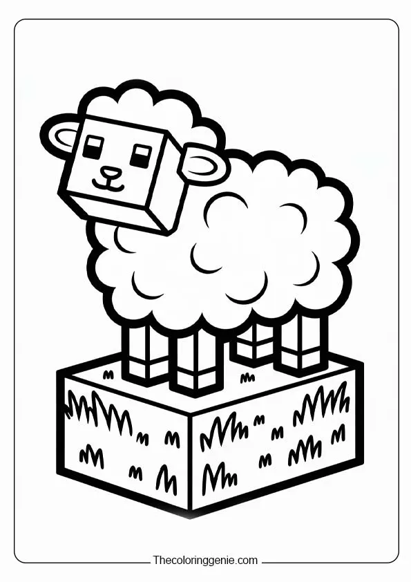 free minecraft wolf coloring pages​ 26