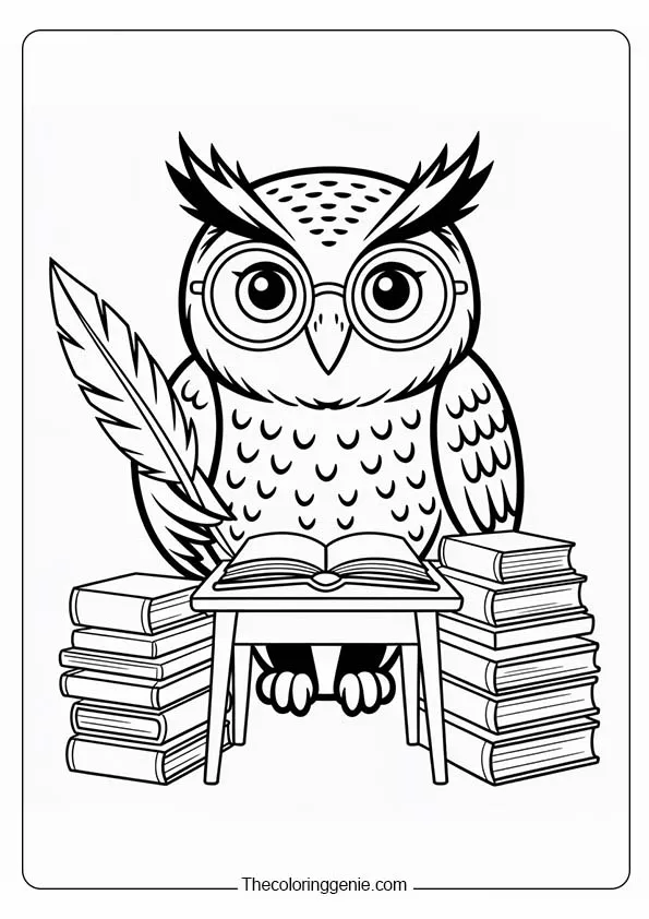 knight owl coloring page 22