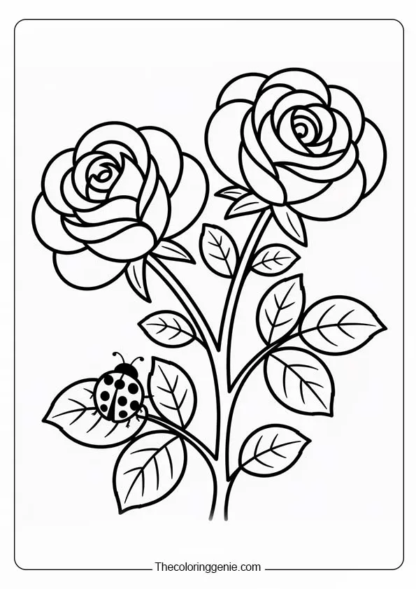 love heart rose coloring pages 21