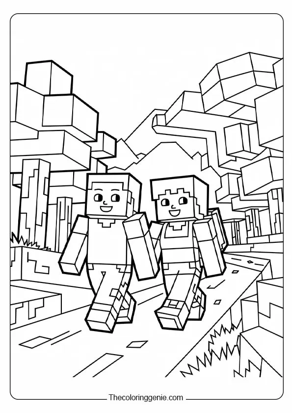 minecraft coloring page 9