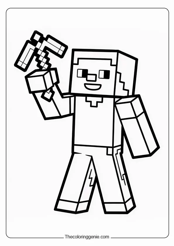 minecraft coloring pages steve​27