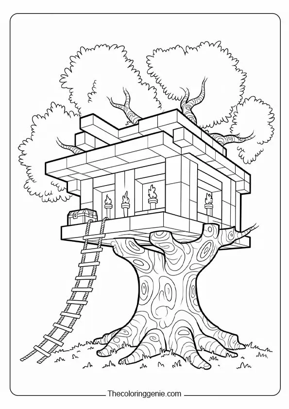 minecraft halloween coloring pages​ 2