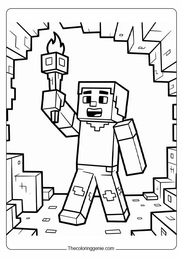 minecraft sword coloring pages​19