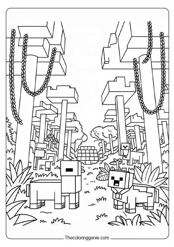 minecraft villager coloring pages​3