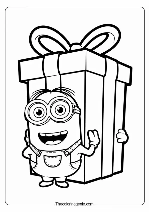 minion christmas gift coloring pages32