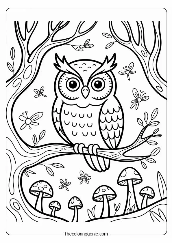 owl adult coloring pages​ 21
