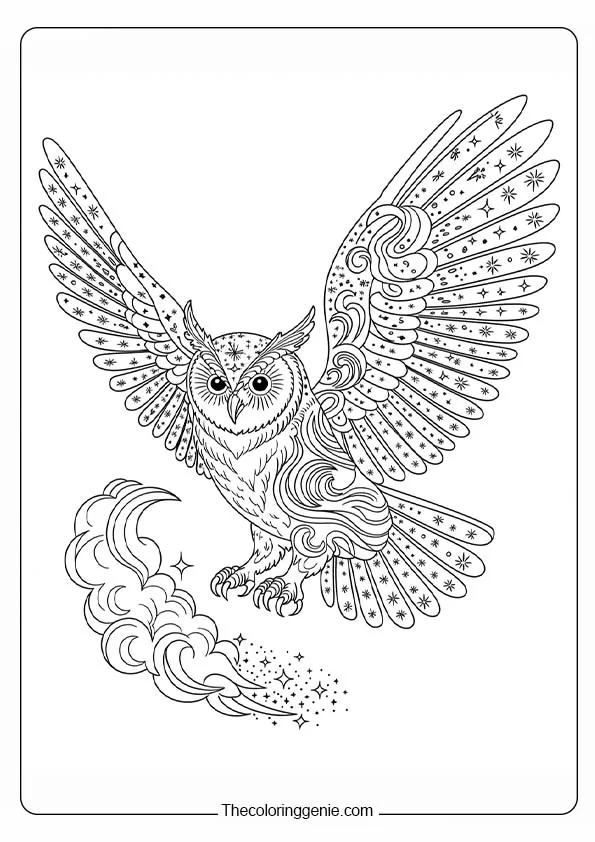 owl coloring pages colored​ 11