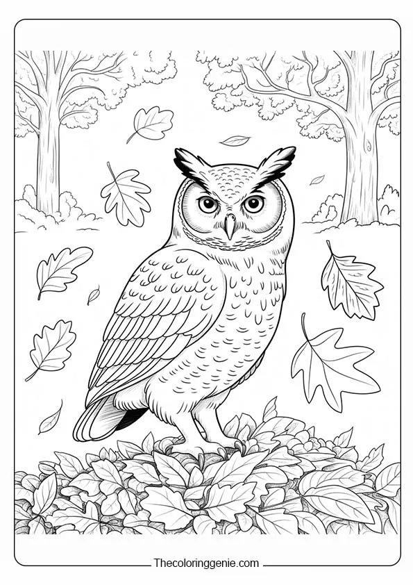 realistic owl coloring pages 18