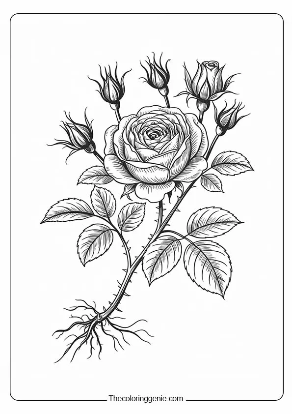 rose coloring pages for adults 36