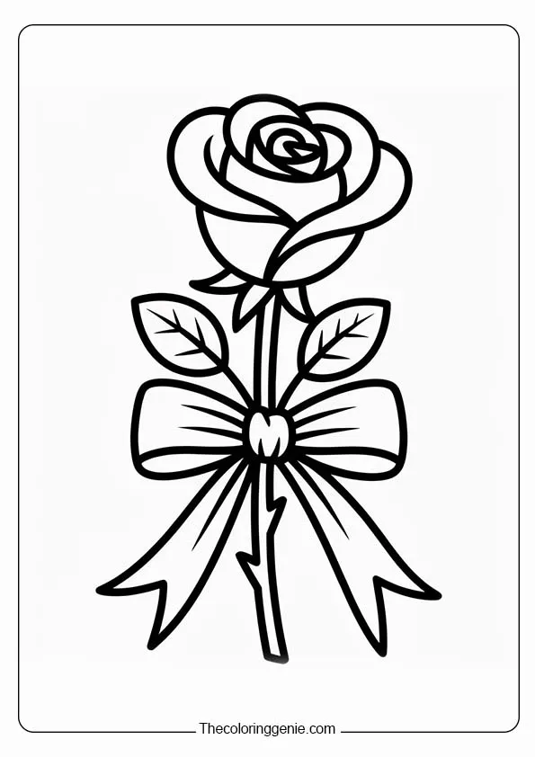 rose coloring pages for kids 3