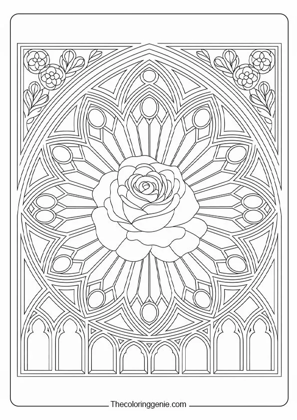 rose cute mandala coloring pages 27