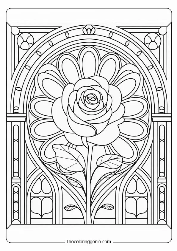 rose heart coloring pages for adults 26