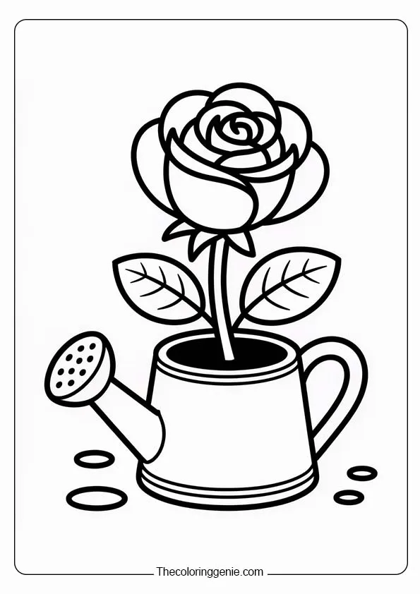 simple rose coloring pages 2