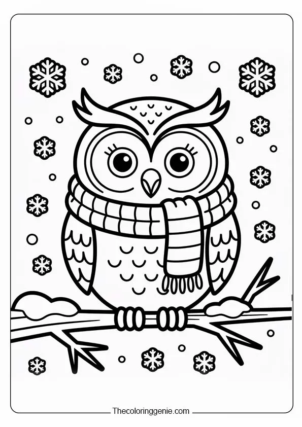 snowy owl coloring page​ 29