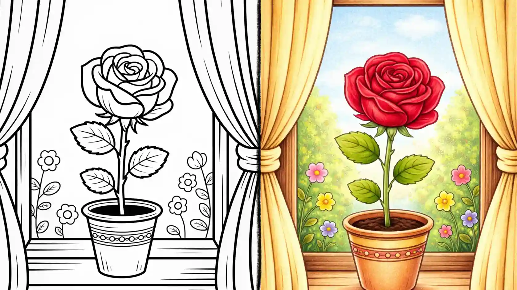 Home 14 roses coloring pages